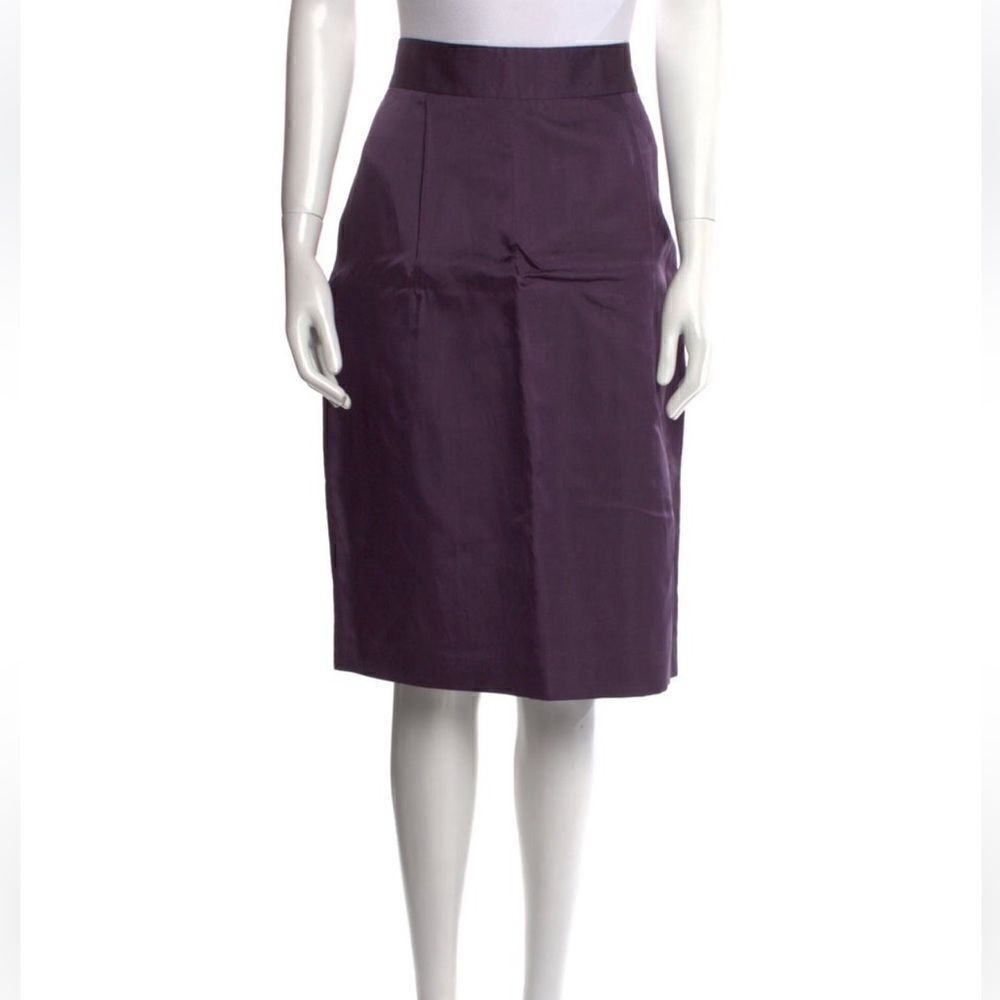 Tory Burch Silk Purple Skirt, Gold Zipper